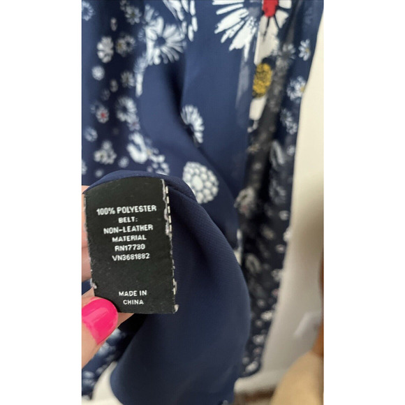 Jason Wu for Target blue floral v neck a‎ line chiffon summer dress M sleeveless - Picture 6 of 7